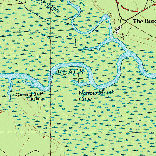 Topographic Map of Narrow Mouth Cove, NC