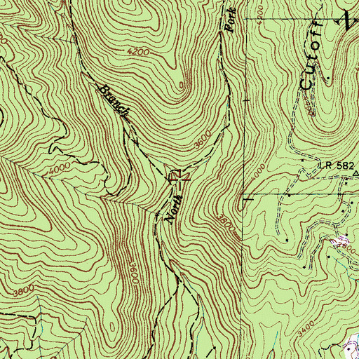 Topographic Map of Narrows Cove Branch, NC