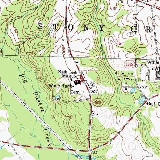 Topographic Map of Nash Tech Institute, NC