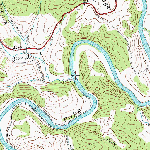 Topographic Map of Nathans Creek, NC