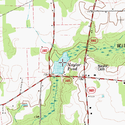 Topographic Map of Naylor Pond, NC