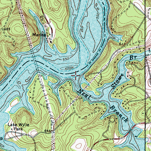 Topographic Map of Neal Branch, NC