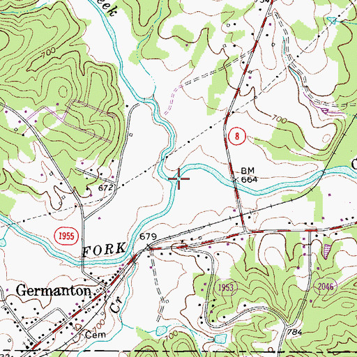 Topographic Map of Neatman Creek, NC