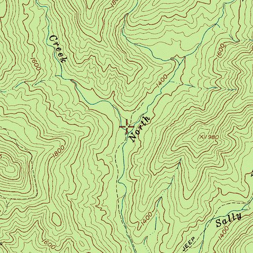 Topographic Map of Negro Creek, NC