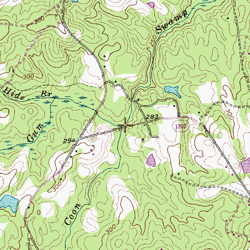 Topographic Map of Neills Coon Branch, NC