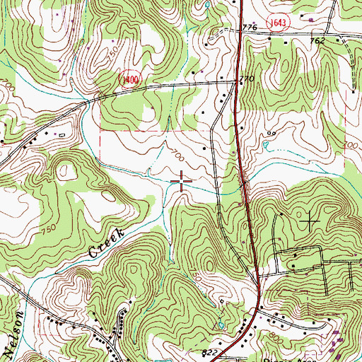 Topographic Map of Nelson Creek, NC