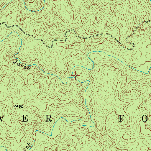 Topographic Map of Nettle Branch, NC