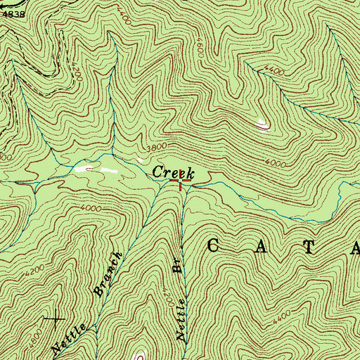 Topographic Map of Nettle Branch, NC