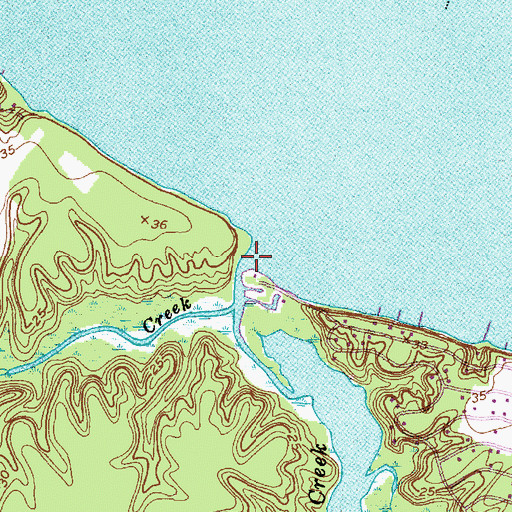 Topographic Map of Nevil Creek, NC