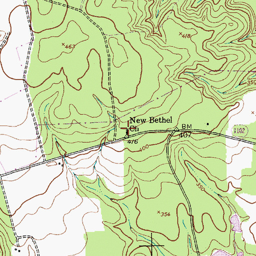 Topographic Map of New Bethel Church, NC