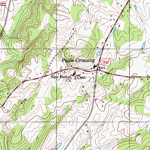 Topographic Map of New Bethel Church, NC