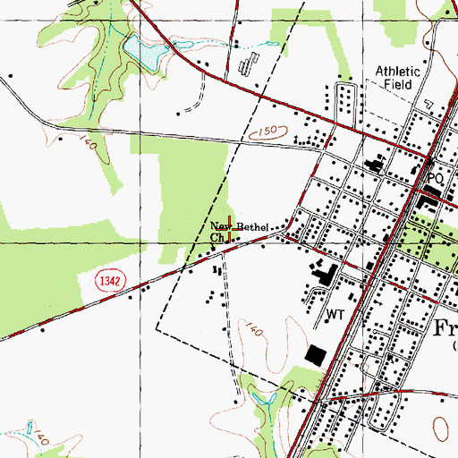 Topographic Map of New Bethel Church, NC