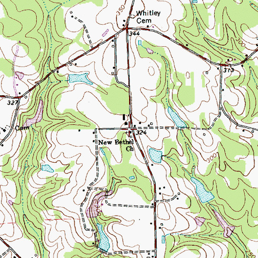 Topographic Map of New Bethel Church, NC
