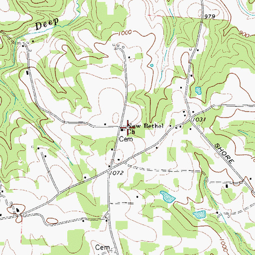 Topographic Map of New Bethel Pentecostal Holiness Church, NC