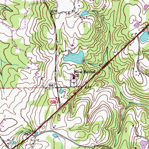 Topographic Map of New Bethel Church, NC