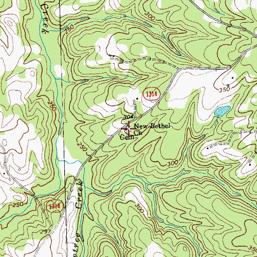 Topographic Map of New Bethel Church, NC