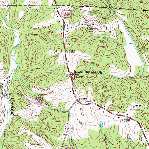 Topographic Map of New Bethel Church, NC