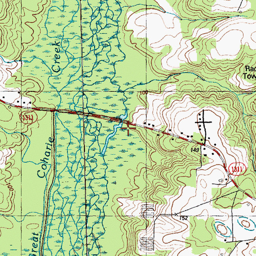 Topographic Map of New Bridge, NC