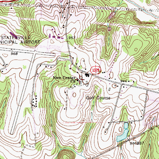Topographic Map of New Center Church, NC