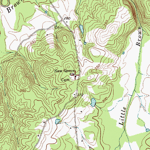 Topographic Map of New Grove Church, NC