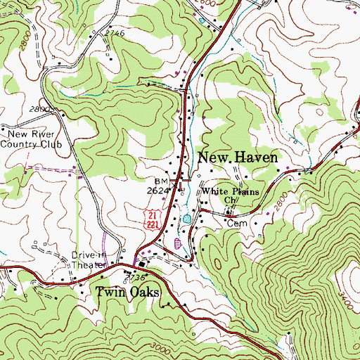 Topographic Map of New Haven, NC