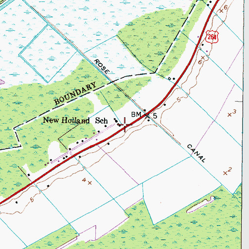 Topographic Map of New Holland School, NC