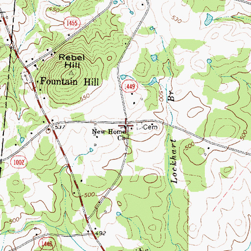 Topographic Map of New Home Church, NC