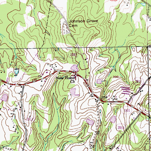 Topographic Map of New Home Church, NC