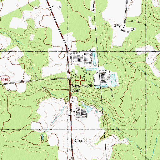 Topographic Map of New Hope Cemetery, NC