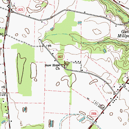 Topographic Map of New Hope Church, NC