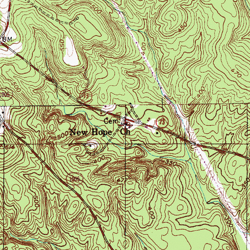 Topographic Map of New Hope Church, NC