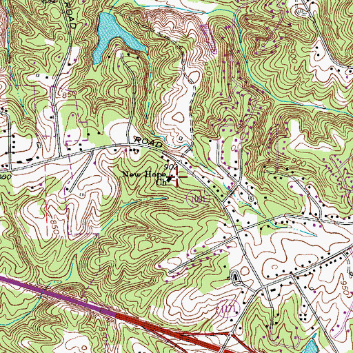 Topographic Map of New Hope Church, NC