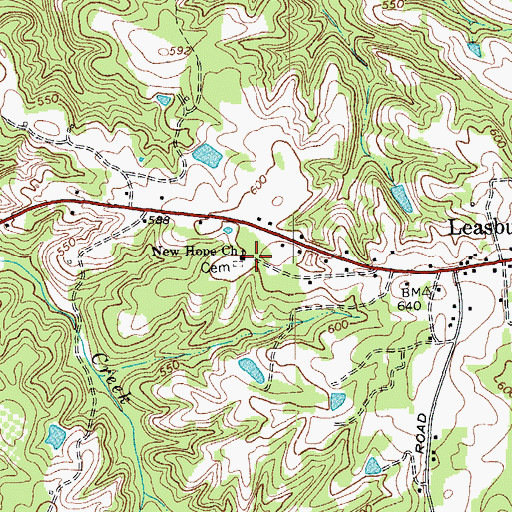 Topographic Map of New Hope Church, NC