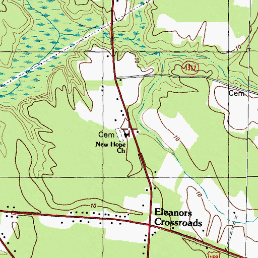 Topographic Map of New Hope Church, NC