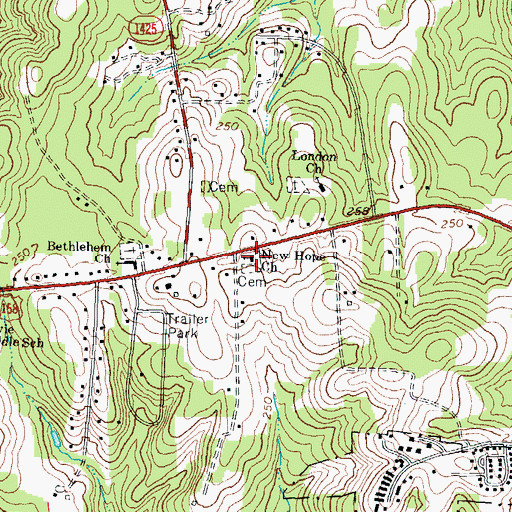 Topographic Map of New Hope Church, NC