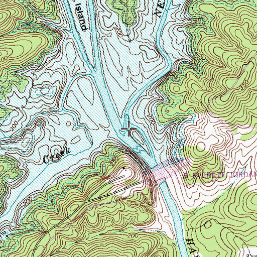 Topographic Map of New Hope River, NC