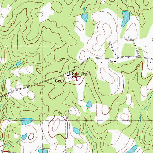 Topographic Map of New Hope School, NC