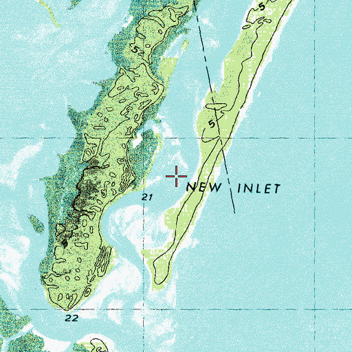 Topographic Map of New Inlet (historical), NC