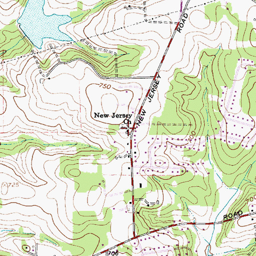 Topographic Map of New Jersey African Methodist Episcopal Zion Church, NC