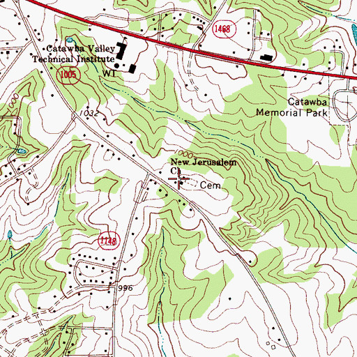 Topographic Map of New Jerusalem Church, NC