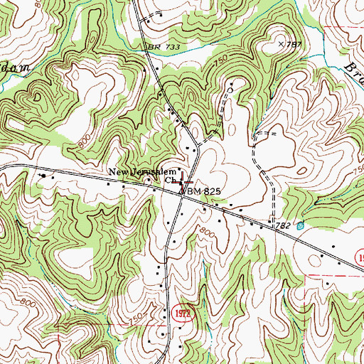 Topographic Map of New Jerusalem Church, NC