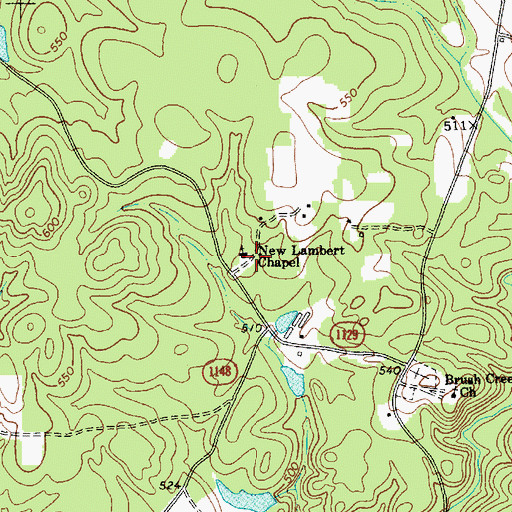 Topographic Map of New Lambert Chapel, NC