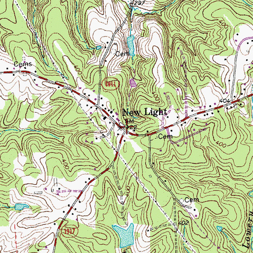Topographic Map of New Light, NC