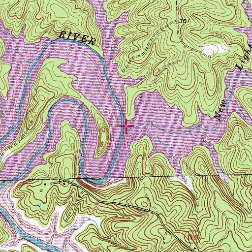 Topographic Map of New Light Creek, NC