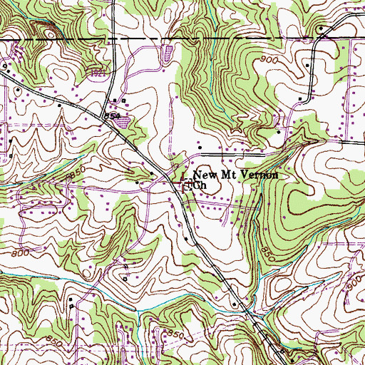 Topographic Map of New Mount Vernon Methodist Church, NC