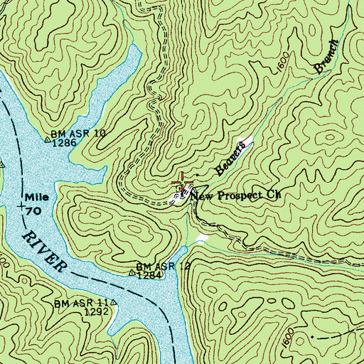 Topographic Map of New Prospect Church, NC