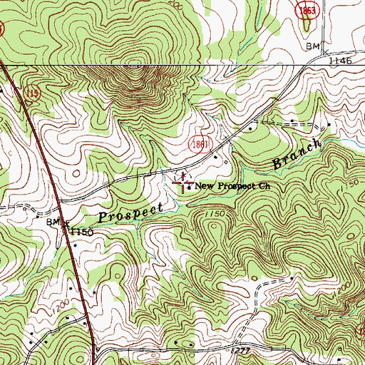 Topographic Map of New Prospect Church, NC