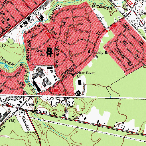 Topographic Map of New River Church, NC