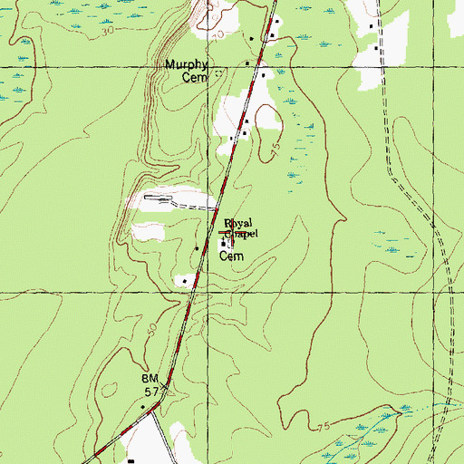 Topographic Map of New Royal Chapel, NC