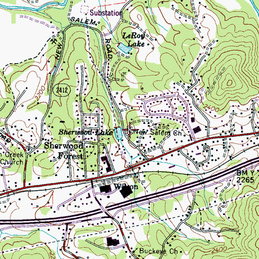 Topographic Map of New Salem Church, NC